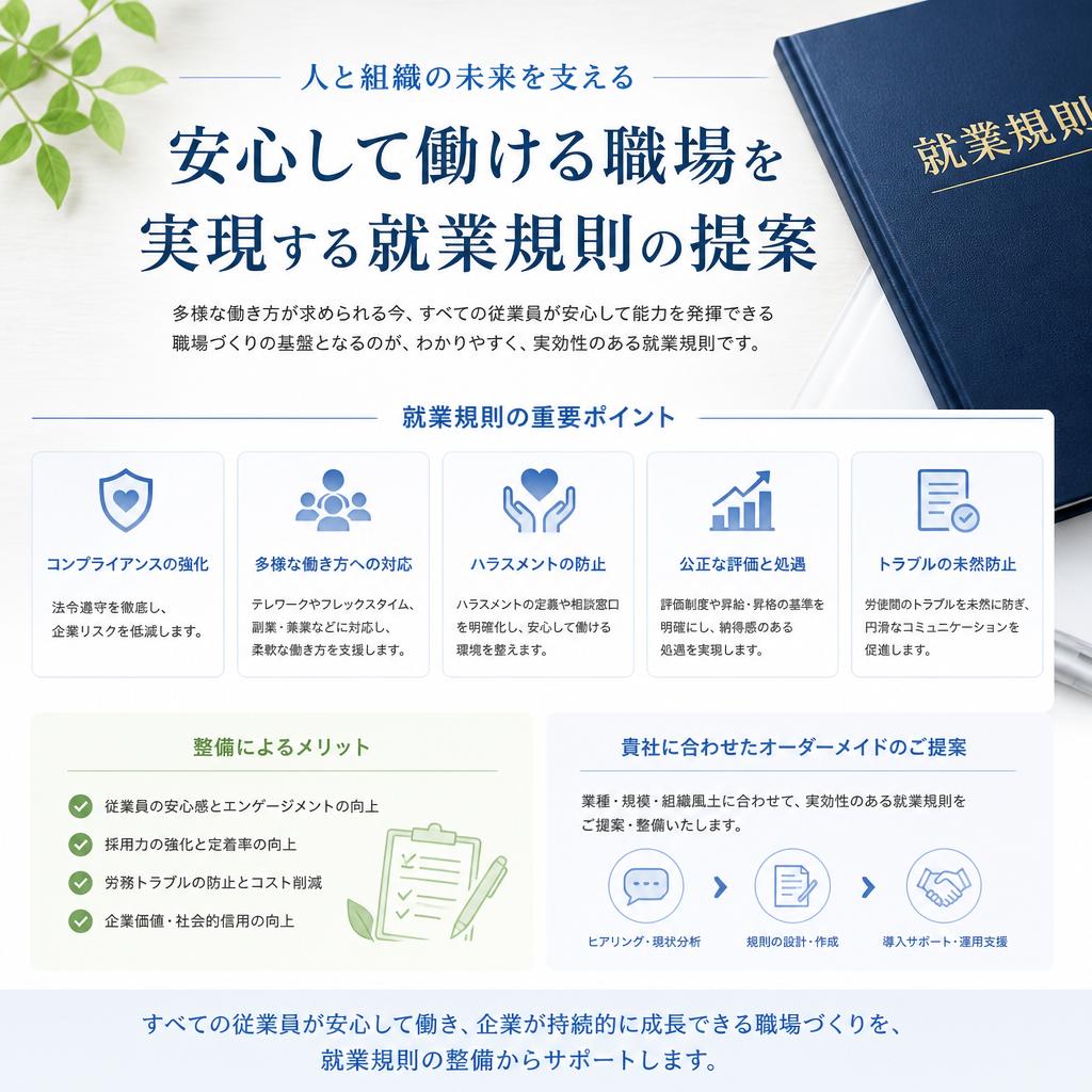 安心して働ける職場を実現する就業規則の提案