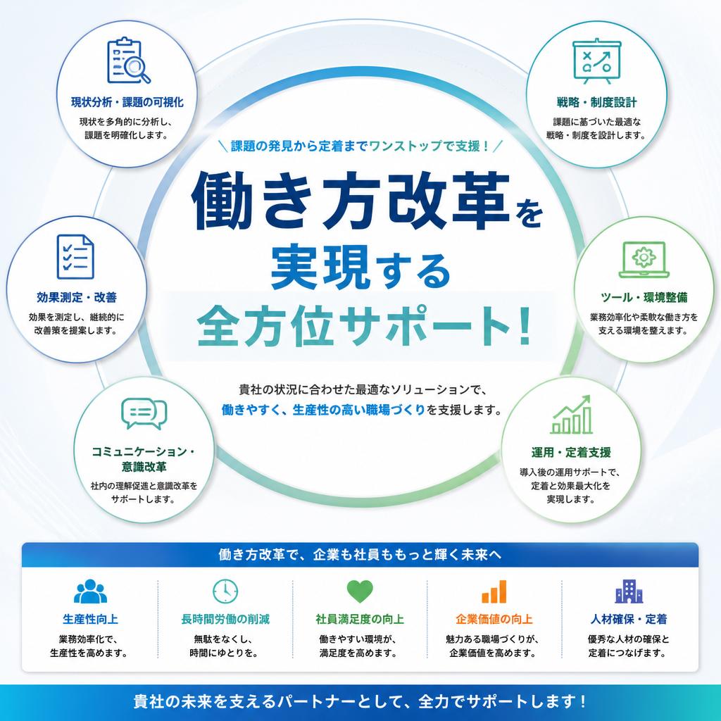 働き方改革を実現する全方位サポート！