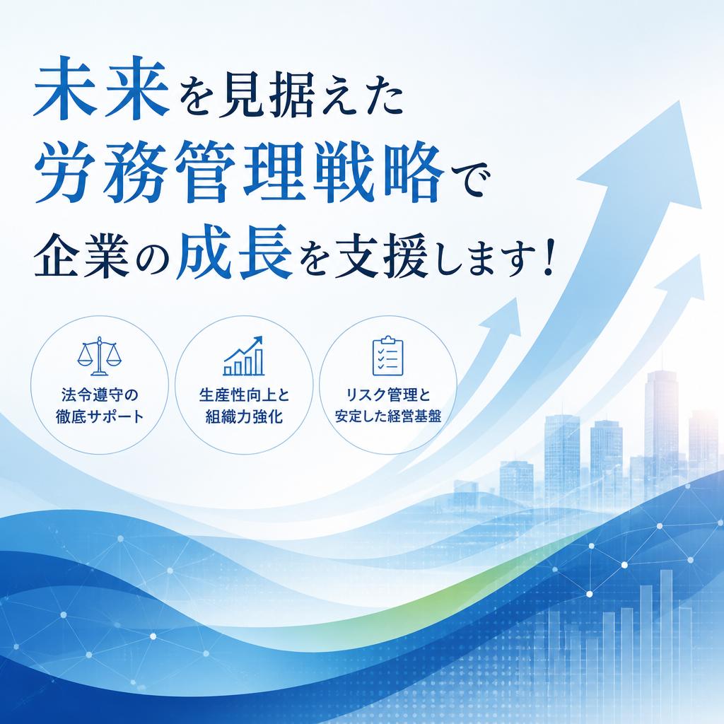 未来を見据えた労務管理戦略で企業の成長を支援します！