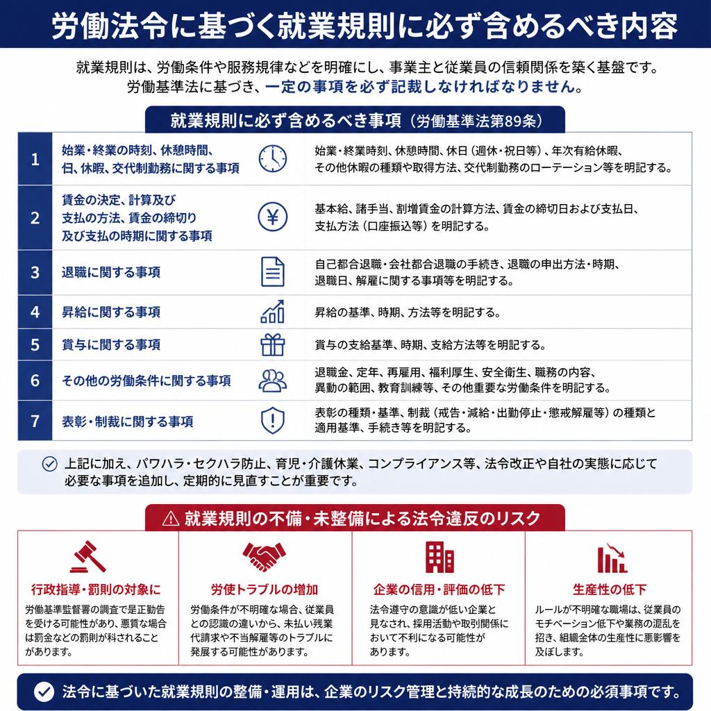 労働法令が求める就業規則の内容