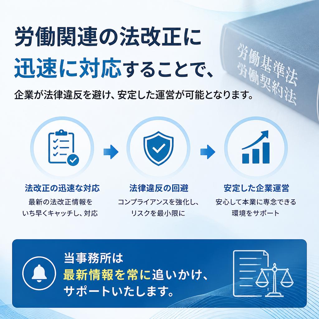 法改正への迅速な対応
