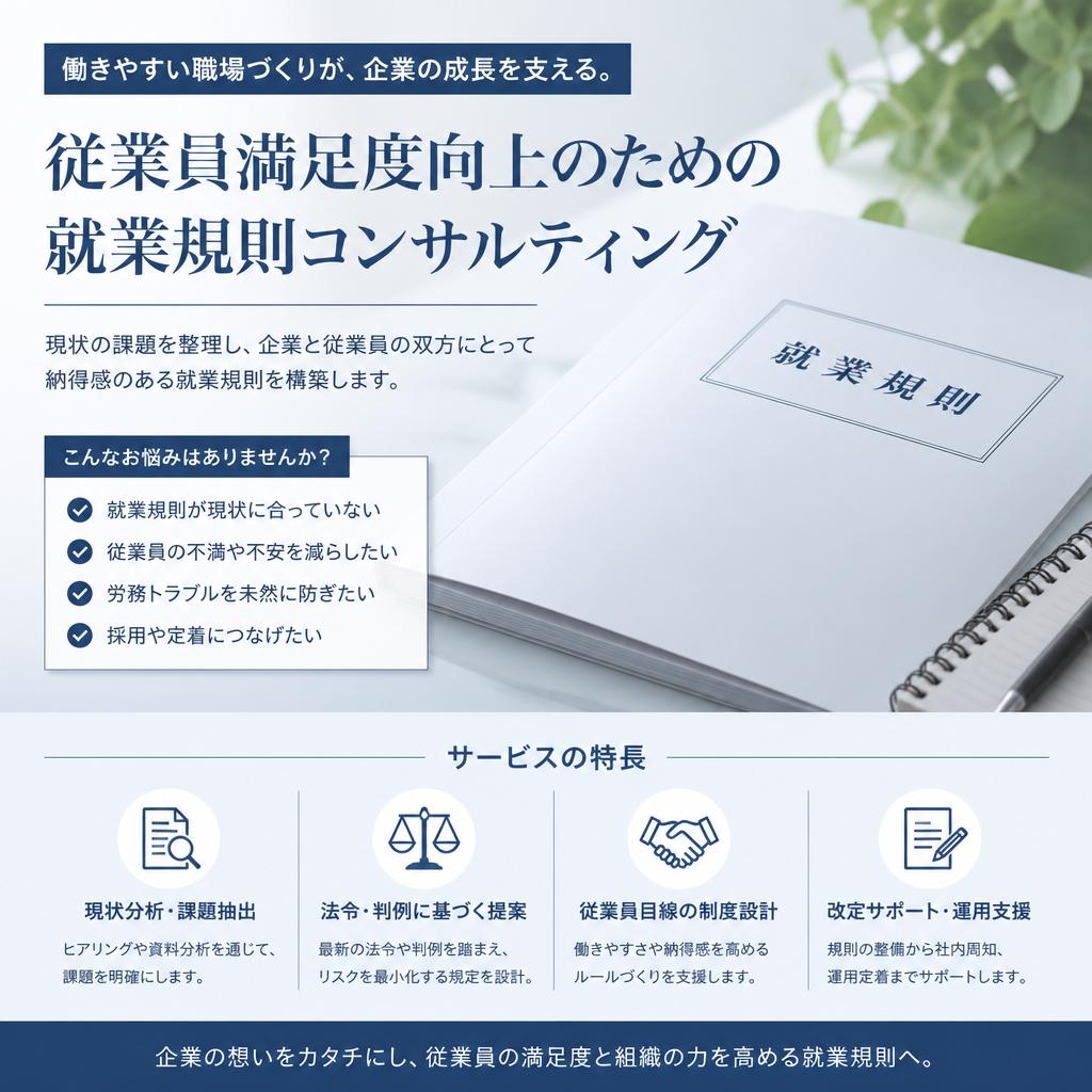 従業員満足度向上のための就業規則コンサルティング