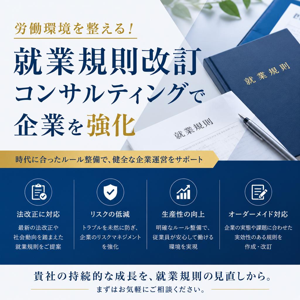 労働環境を整える！就業規則改訂コンサルティングで企業を強化
