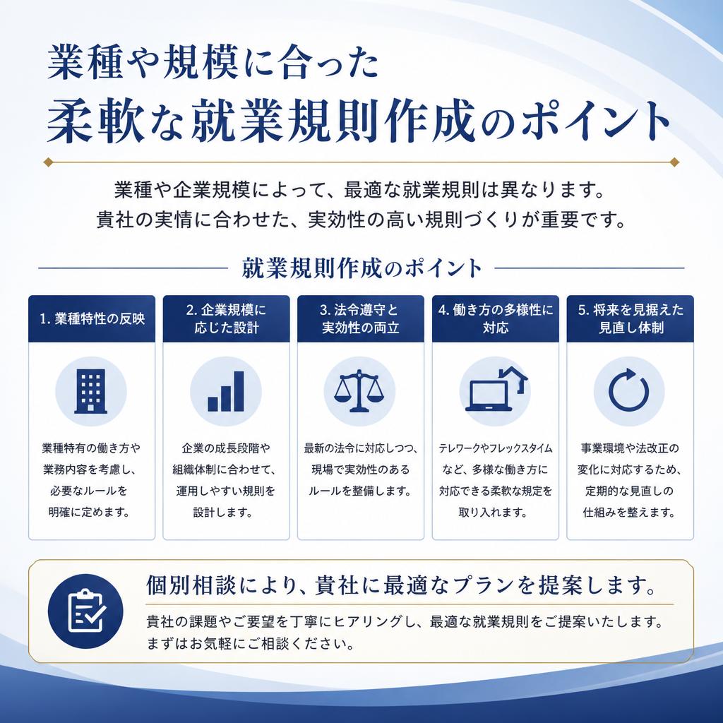 企業の特性に応じた規則の策定