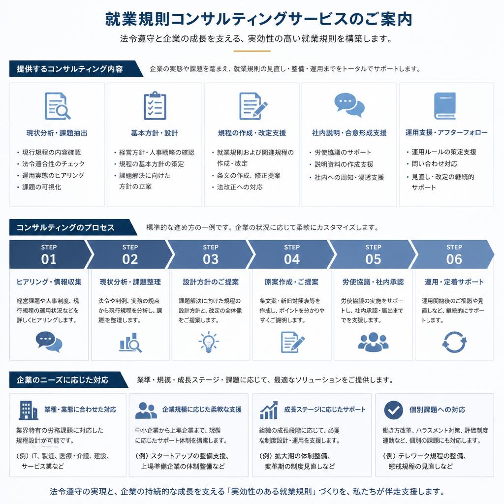 4. 当社の就業規則コンサルティング：カスタマイズされた提案