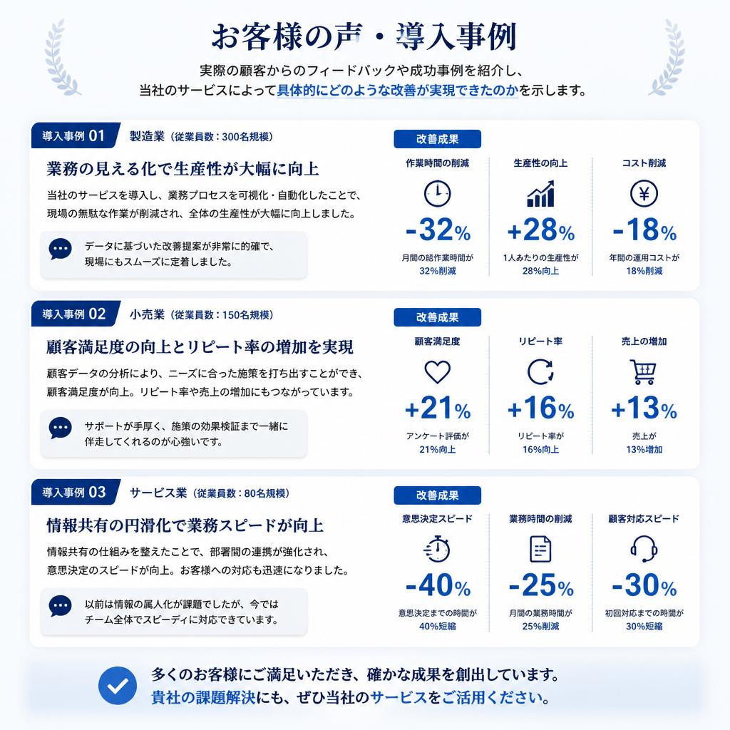 5. 成功事例：改善の成果と顧客の声