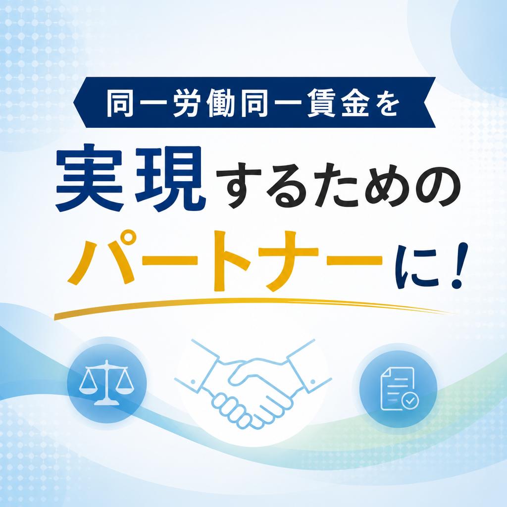 同一労働同一賃金を実現するためのパートナーに！