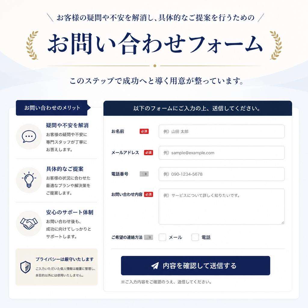 お問い合わせで実現への第一歩を！