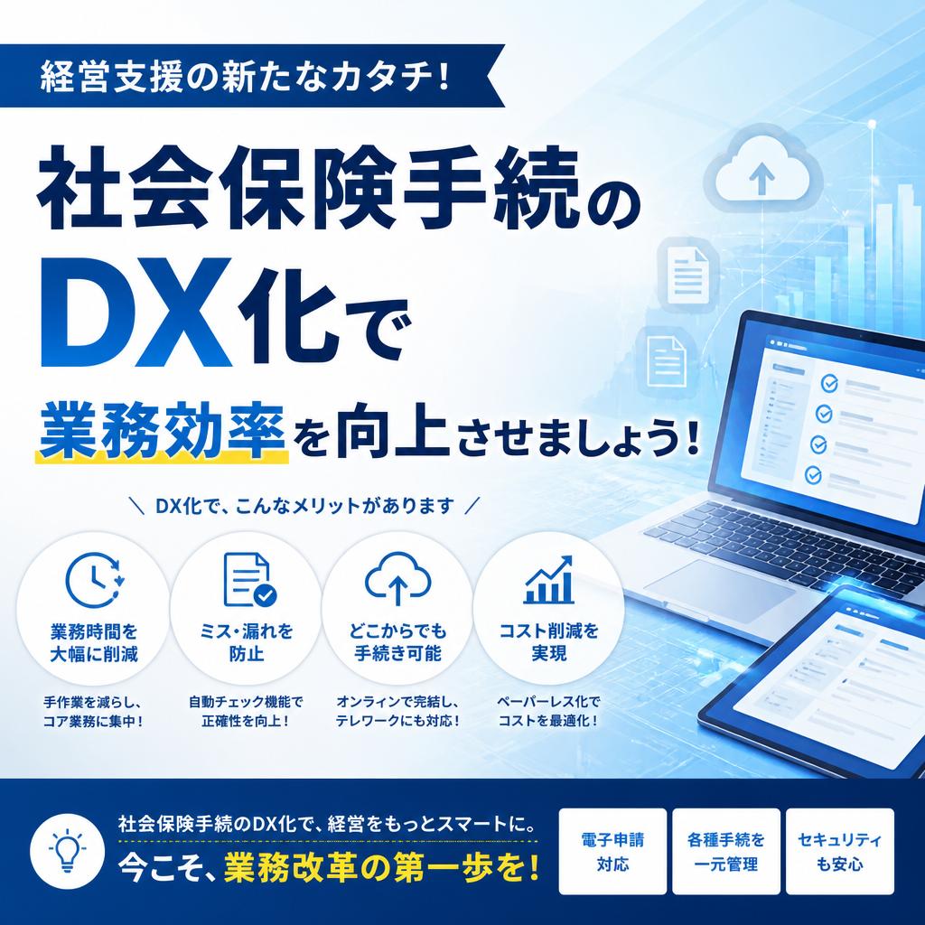 経営支援の新たなカタチ！社会保険手続のDX化で業務効率を向上させましょう！