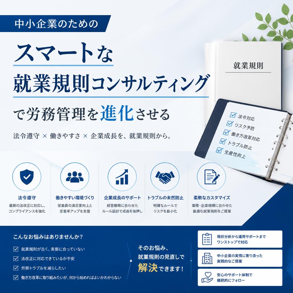 中小企業のためのスマートな就業規則コンサルティングで労務管理を進化させる
